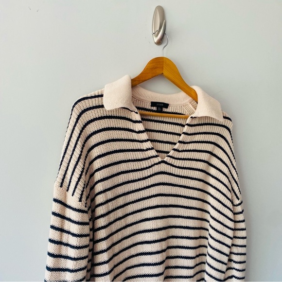 J.crew Relaxed collared sweater in stripe Size XL​ - Picture 5 of 8